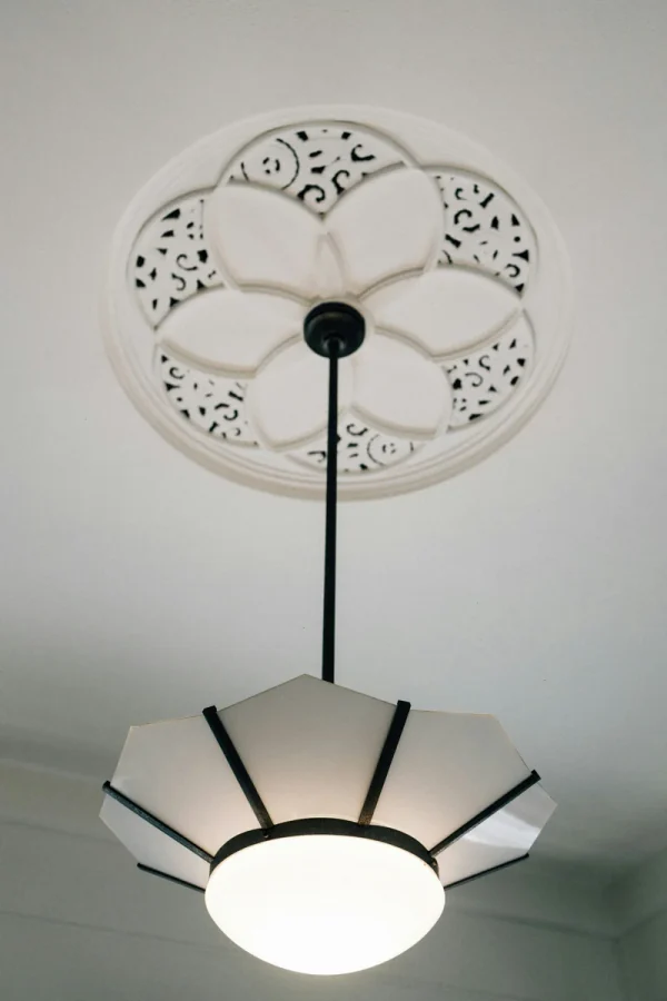 Reference photo: ceiling rose with a pendant light